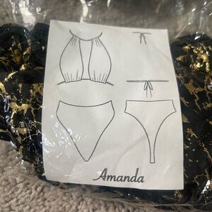 2 XS Gold & Black Marble Bartender Bottle Girl Outfits